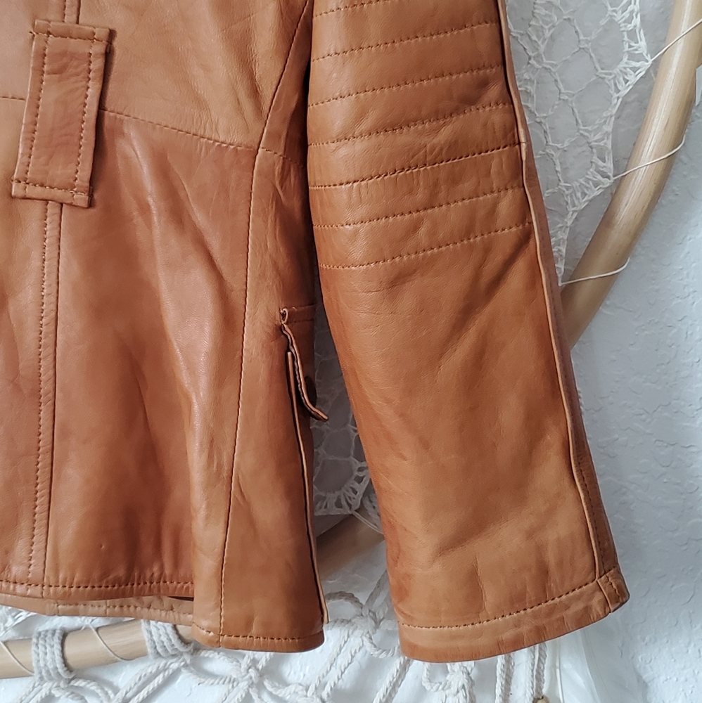 Zara Basic Leather Utility Multi Pocket Jacket - Picture 7 of 12
